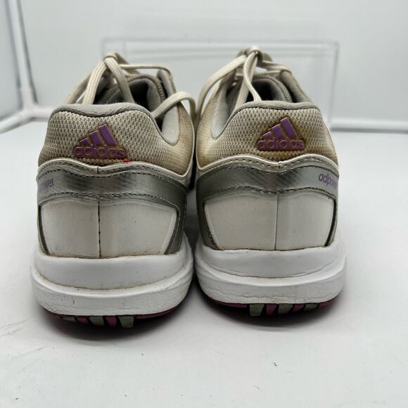 Adidas Shoes Womens Size 8.5 AdiPower Golf Spikes White Purple Ladies - Picture 5 of 8